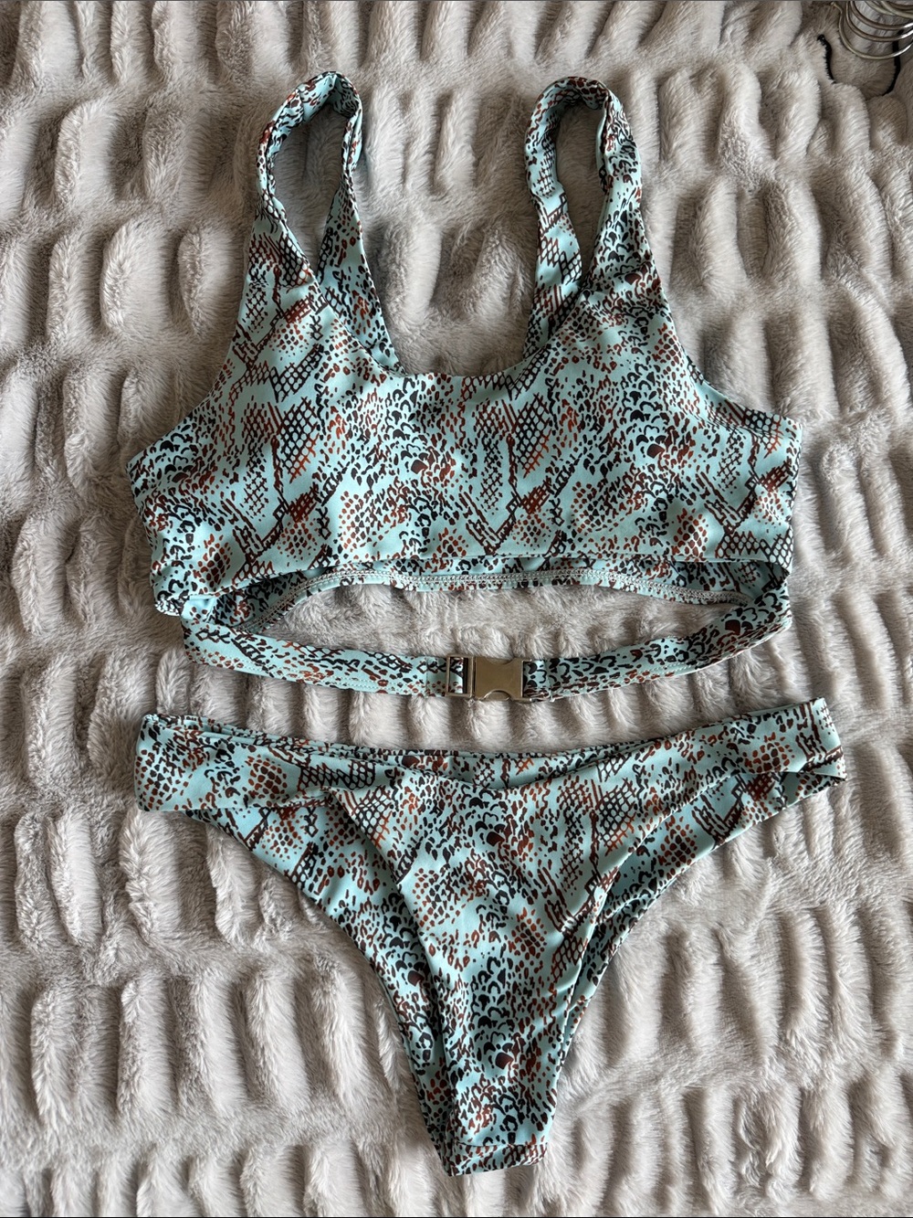 Mint Animal Print Bikini Set